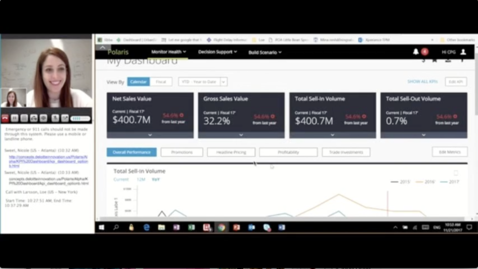 Polaris usability test screen